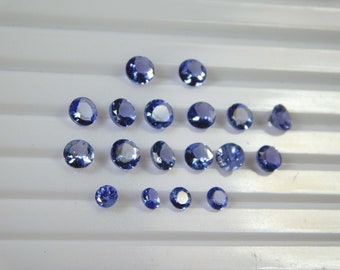 AAA+ Quality Genuine Tanzanite Round Cut Loose Faceted / Gemstone 2.50mm Round Faceted Blue Tanzanite Semi Precious Stones For Jewelry