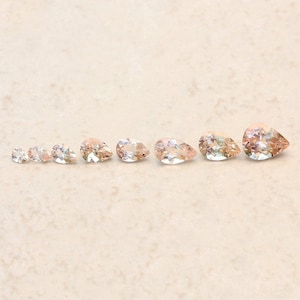 Genuine Pear Faceted Morganite Peachy Pink Morganites - Sizes 4x3mm 5x3mm 5x4mm 6x4mm 7x5mm 8x6mm 9x7mm 10x7mm Morganite Lot Loose Morganite