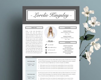 Resume Template - 4 Pg - CV - Cover Letter - References - 20 Icons - MS Word - Instant Digital Download - Creative & Professional "Lorelie"