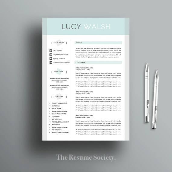 resume template 4 pg