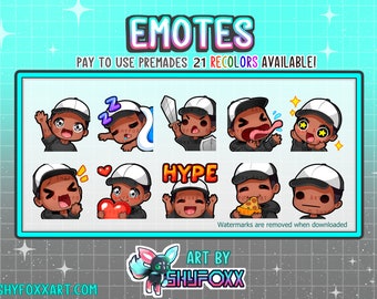 Dark Hat Guy Emote Pack Premade for Twitch and Discord Download Digital Files Twitch Custom Emotes and Badges Artist