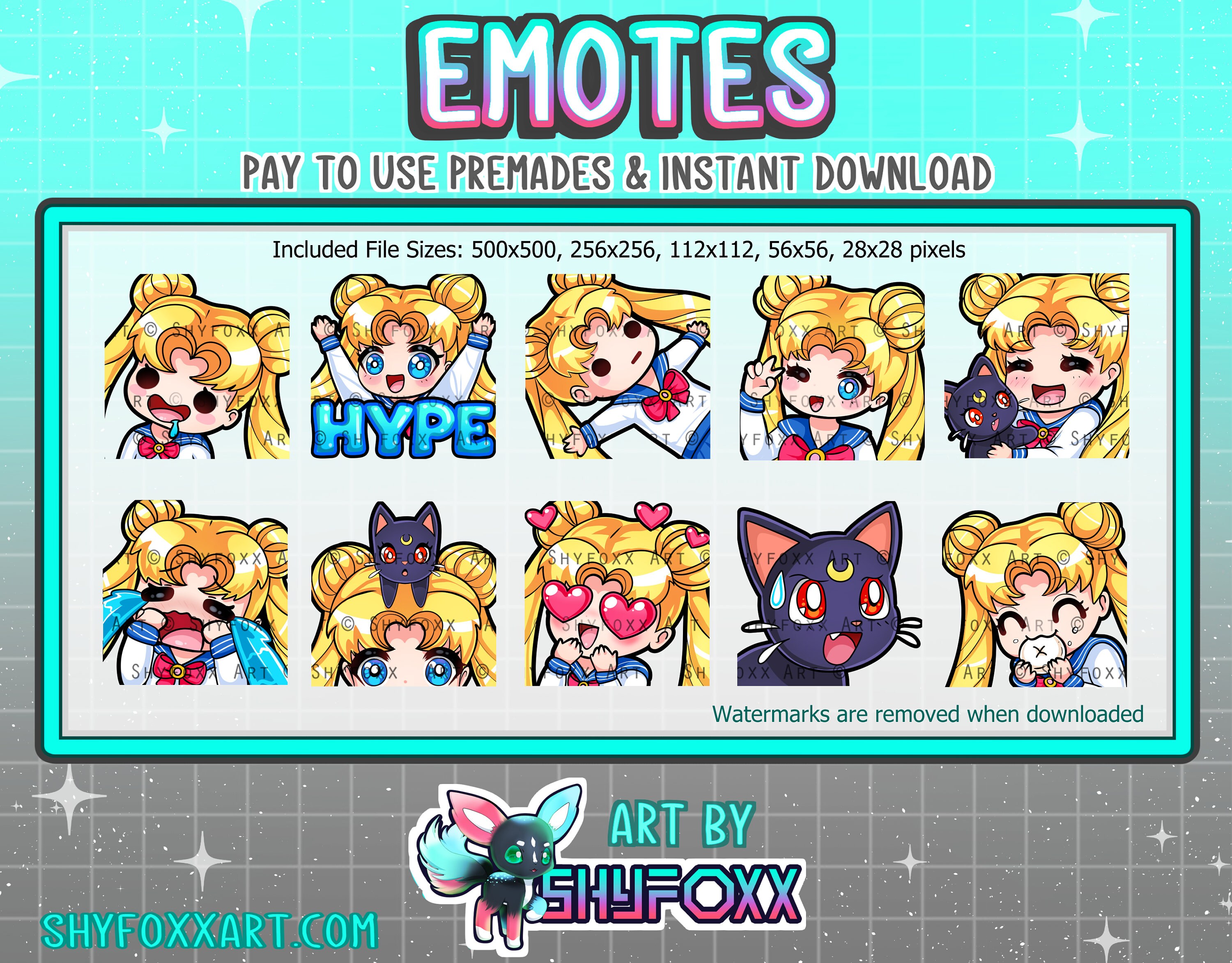 12 Positive Sailor Moon Emotes for Twitch Discord Cute 