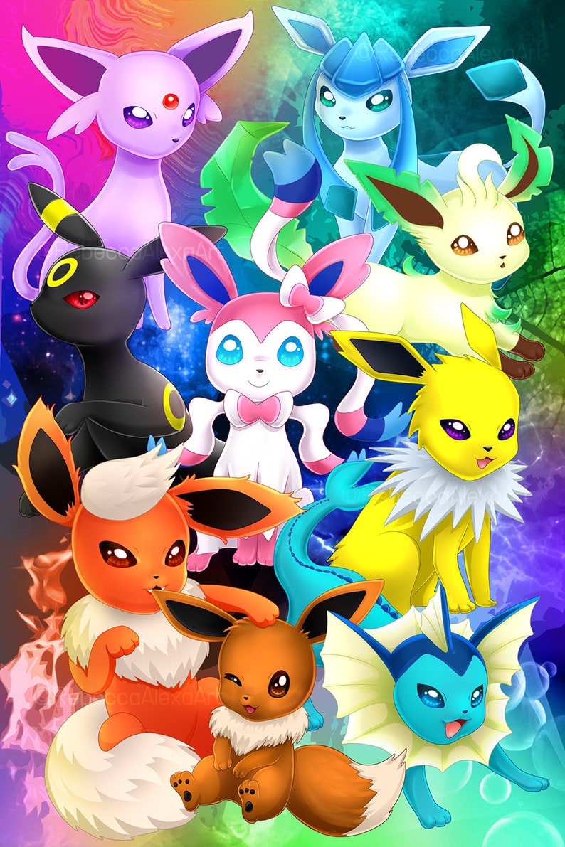 Pokemon Eeveelutions Art Poster Print Eevee Gift Home Decor Etsy Pokemon Eeveelutions Art Poster Print Eevee Gift Home Decor Etsy