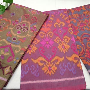 Premium batik sarongs Balinese endek traditional woven long cotton ikat sarong, natural threads, a body wrap scarf or pareo a touch of Bali.