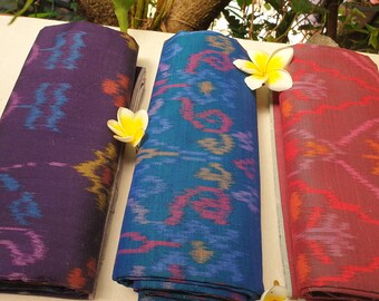Sarong ikat pattern pareo, muslin, cotton beach body wrap. Traditional Indonesian endek sarongs in natural colors. Womens or mens sarong.