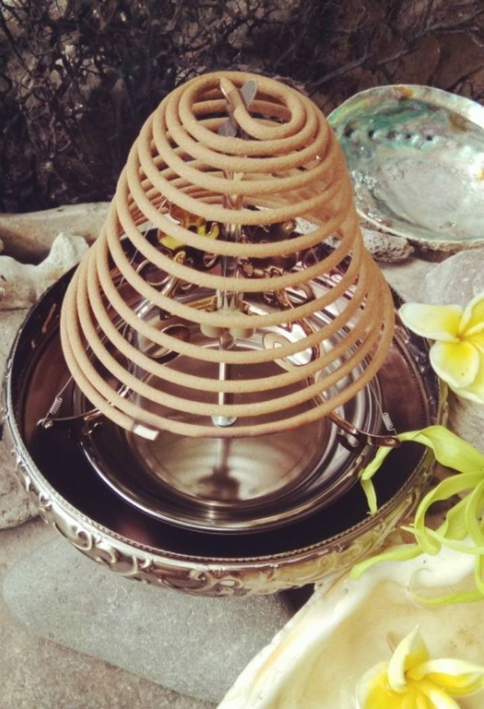 Set Incense Coils and Incense Coils Holder, Natural Incense Coils, Bali Incense Aromatherapy