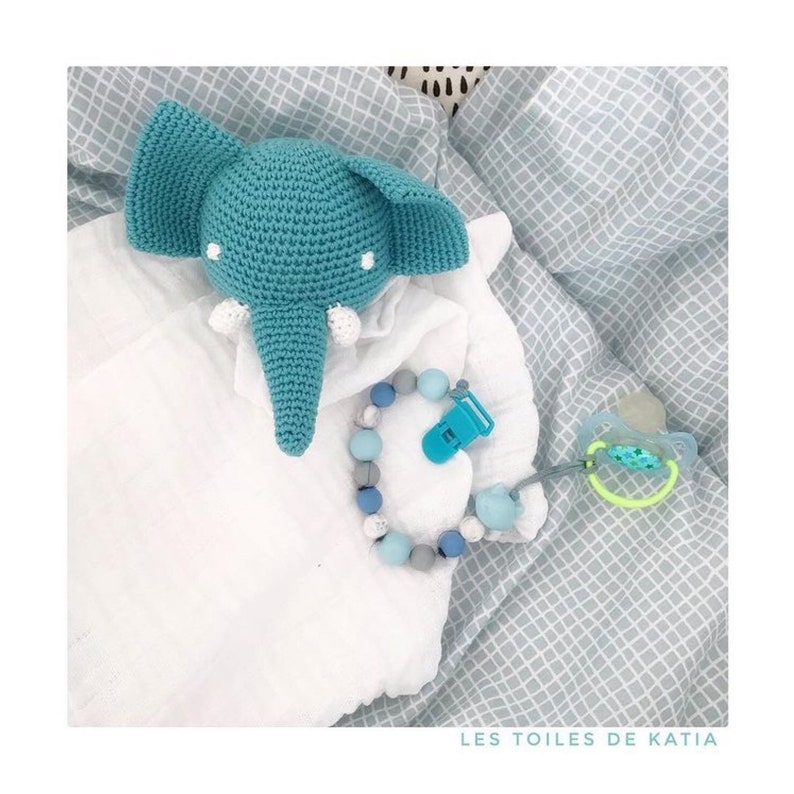 Doudou Lange Elephant Colors Of Your Choice Soft Rattle Etsy