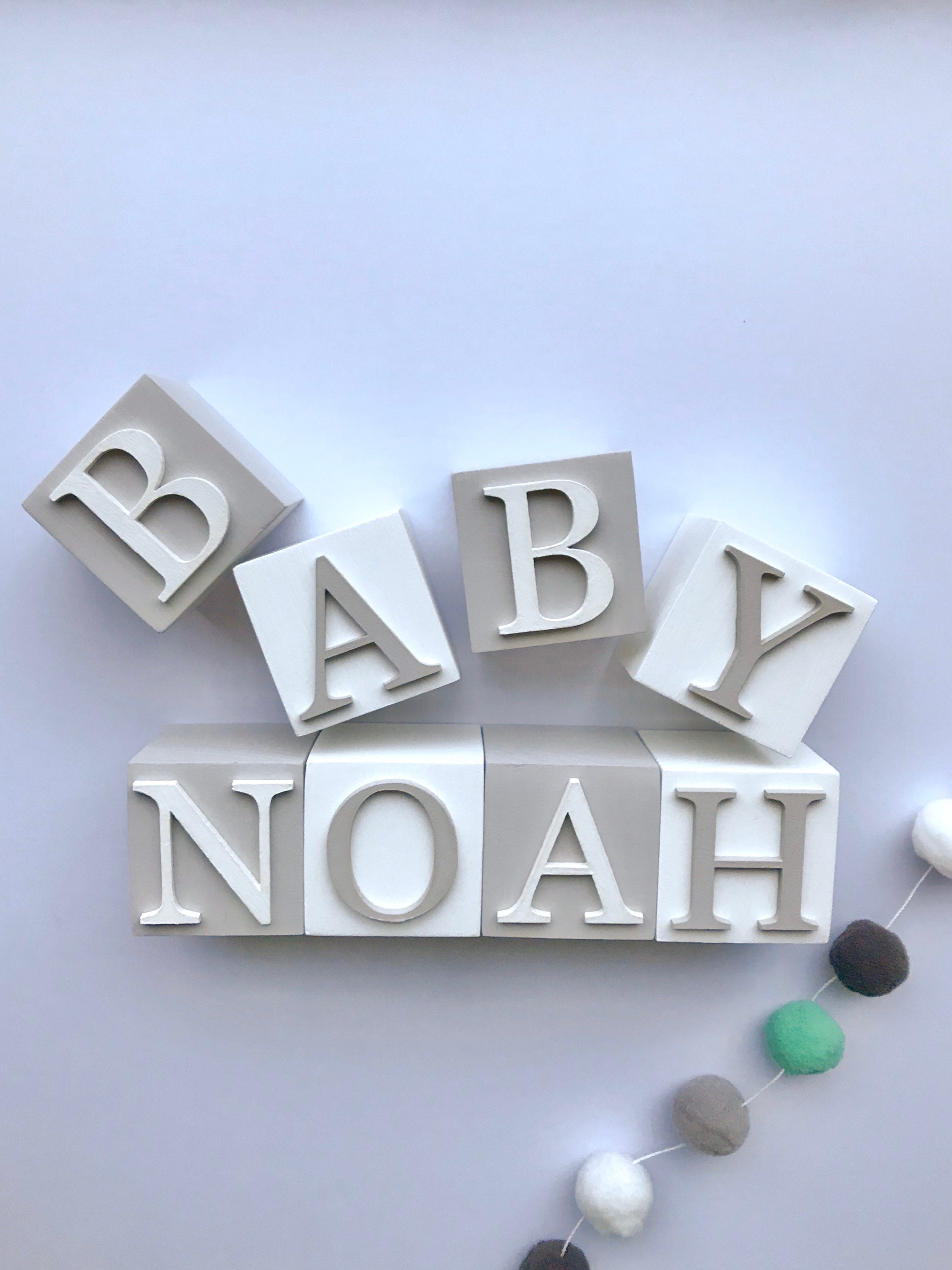 Custom Baby Name Baby Blocks Baby Name Blocks Baby Shower Etsy UK