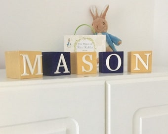 Gold Baby Shower Decor Unique Friend Gift Wooden Alphabet Letters