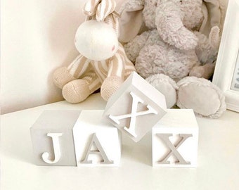 Custom Baby Name Baby Blocks, Baby Name Blocks Baby Shower, Baby Name Blocks For Nursery, Personalised Boys Nursery Baby Shower Gift