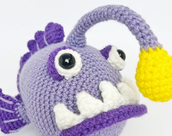 PATTERN: Angie the anglerfish, Anglerfish, Anglerfish crochet, Anglerfish amigurumi, Anglerfish toy