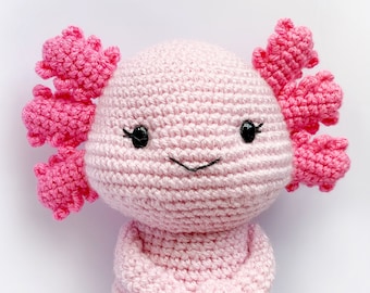 WZÓR: LetLet axolotl, Axolotl Amigurumi, Crochet Axolotl, Walking Fish Amigurumi, Axolotl Handmade, Axolotl szydełkowy wzór