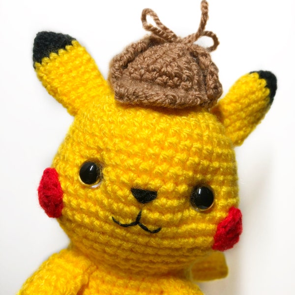 PATTERN: Pikachu Amigurumi, Pikachu Crochet Pattern, Detective Pikachu Amigurumi Pattern, Pikachu Toy, Pokemon Crochet Pattern