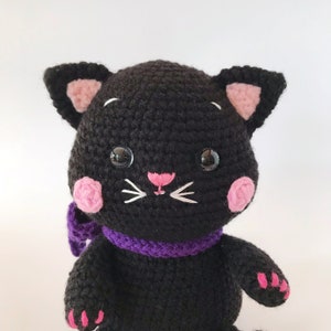 MOTIF : Cathy Cat Pattern, amigurumi chat noir, chat amigurumi, motif au crochet chat noir, motif au crochet chat