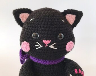 PATTERN: Cathy Cat Pattern, black cat amigurumi, cat amigurumi, black cat crochet pattern, cat crochet pattern