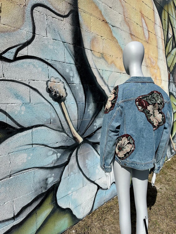 Levi's Denim Jacket with Vintage Tapestry Patches