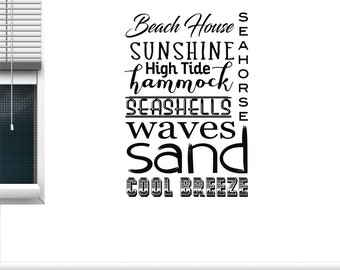 Wall Art Vinyl Sticker Room Decal Mural Decor Palm Tree Vacation Hammock bo2354