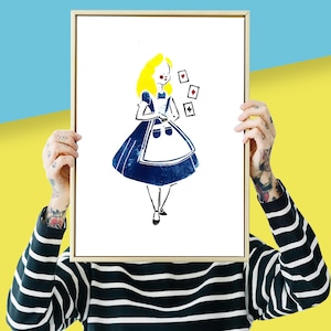 Alice in Wonderland White Rabbit Limited Edition Lino Print