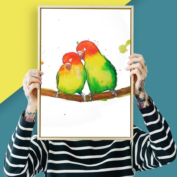 Love Bird Wall Art Etsy
