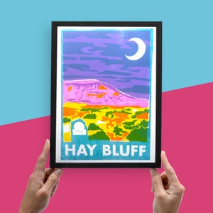 Hay Bluff Risograph A4 Print // Mountain Print // Welsh Wall Art