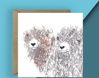 Sheep Blank Greetings Card // Illustrated Blank Card // Animal Card // Animal Birthday card