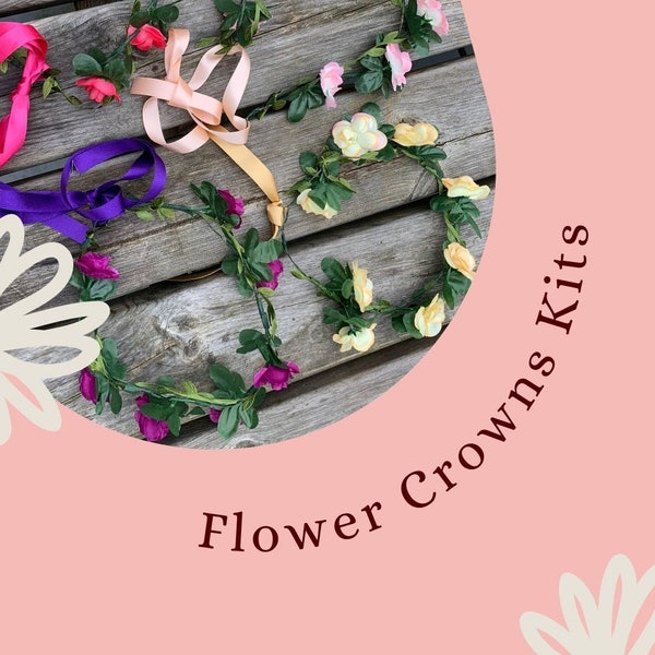 Hen Party Activity - Flower Crown Single colour - Bachelorette - Bridal Shower