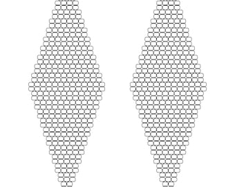 Perlen Ohrring Vorlage doppel Ziegel Stich 13 über Diamant