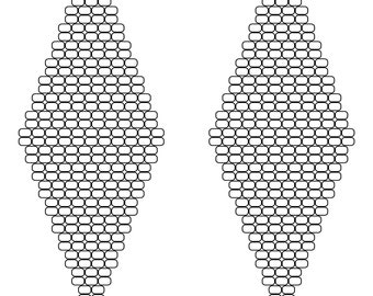Perlen Ohrring Vorlage doppel Ziegel Stich 15 über Diamant