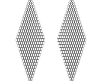 Perlen Ohrring Gitter 15 über Doppel-Stein-Stich-Diamant
