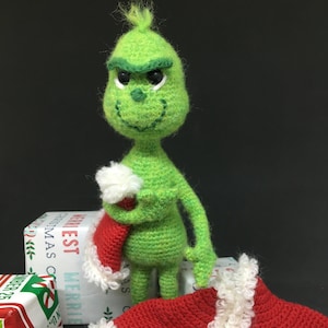 Christmas Grinch Inspired Amigurumi Crochet Pattern, Crochet Christmas Decor