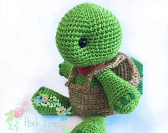 Tortoise Crochet Pattern,  Turtle Amigurumi Instructions, Franklin the Tortoise, Toy Turtle, Tortoise Softie