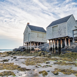 Fishing Houses on Willard Beach, South Portland, Maine.