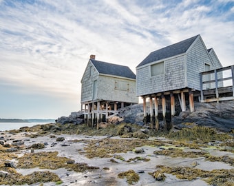 Fishing Houses on Willard Beach, South Portland, Maine.