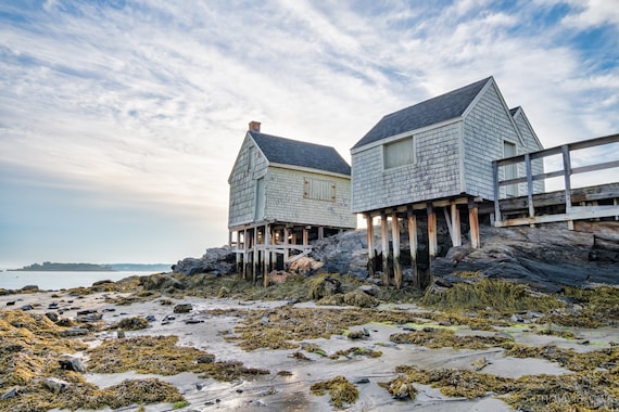 Fishing Houses on Willard Beach, South Portland, Maine.