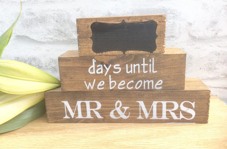 Mr /& Mrs wedding countdown Blocks