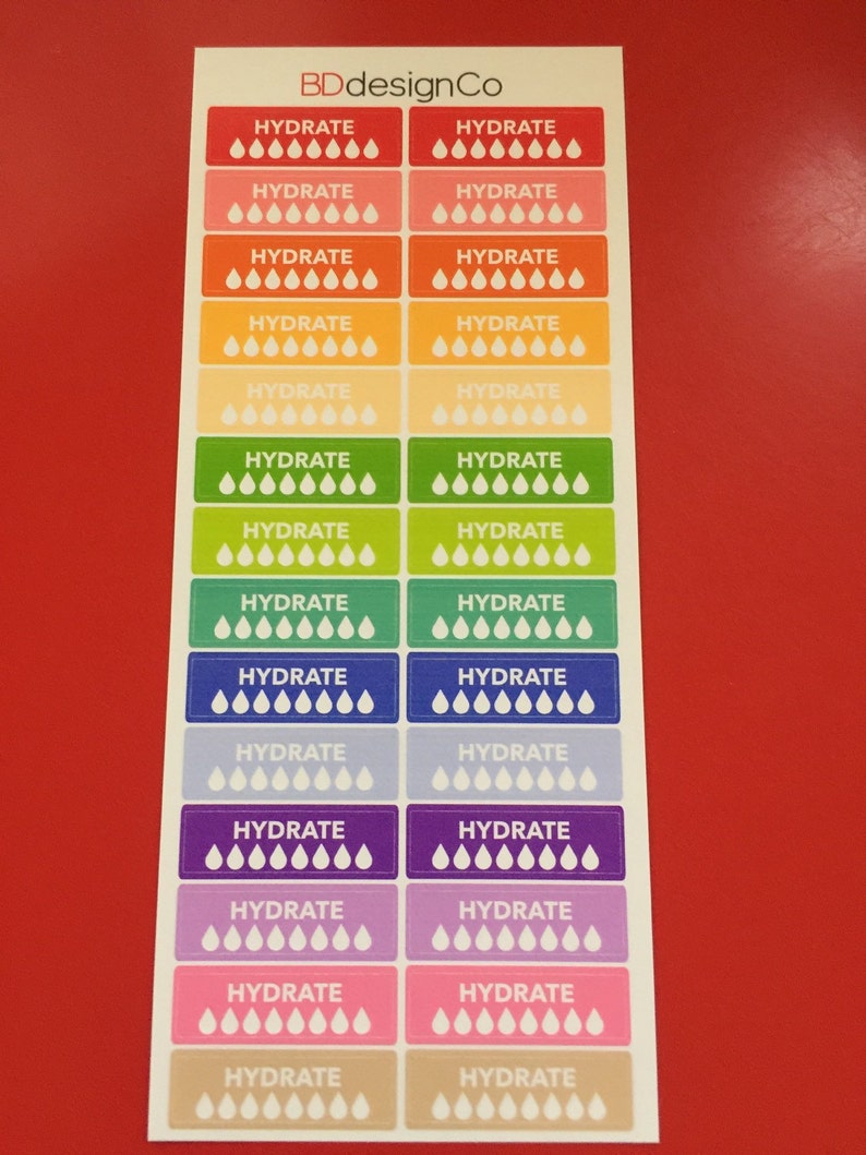 28 Hydrate Stickers for Erin Condren Life Planner - Etsy