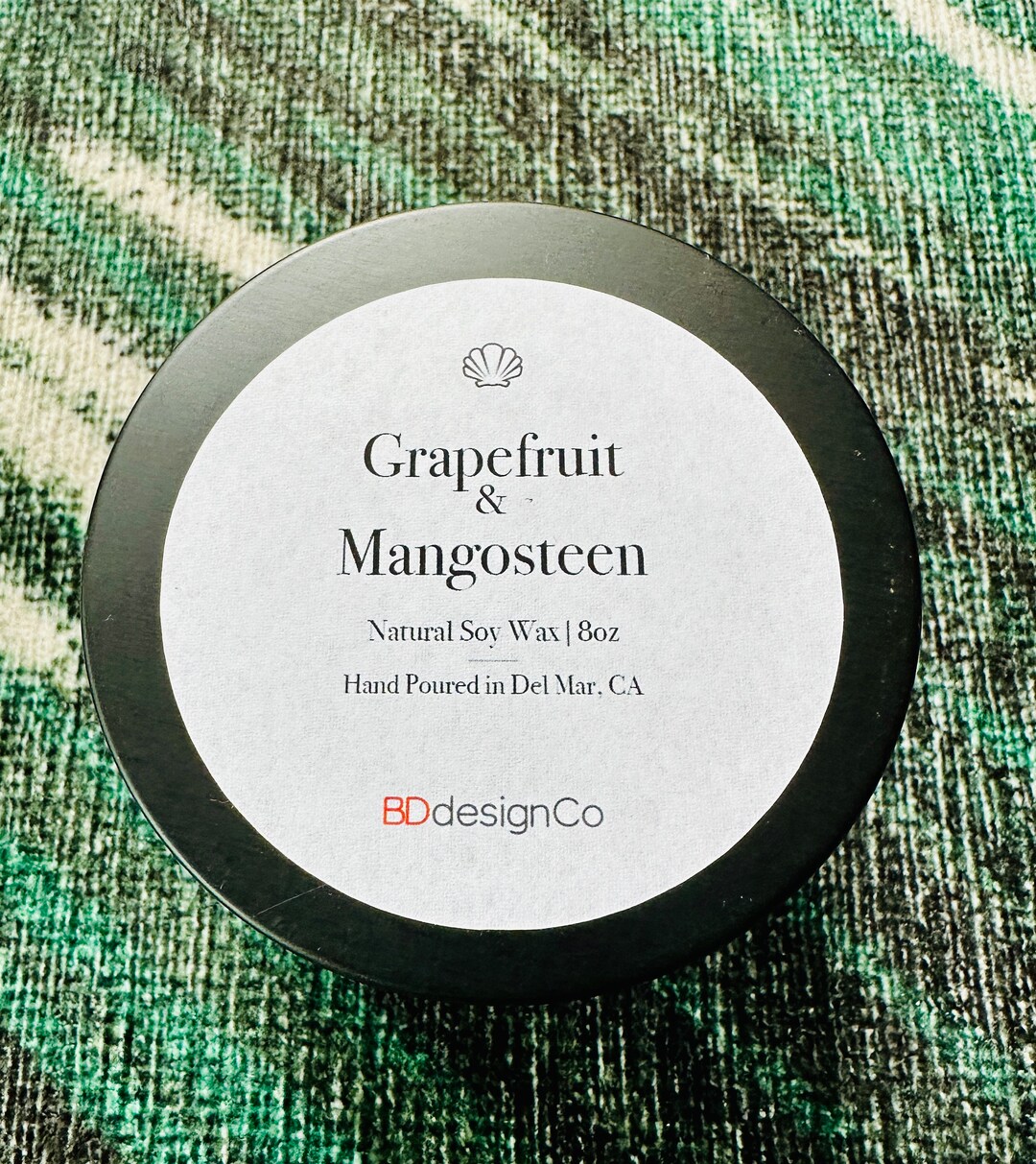 Grapefruit & Mangosteen 8 Oz Candle Black Tin Etsy