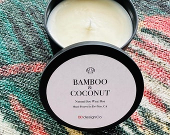 Bamboo & Coconut Soy Candle 8 oz Tin