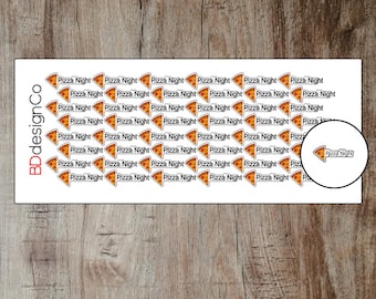 Pizza Night Planner Stickers | Matte or Glossy Meal Planning (Sheet of 48)