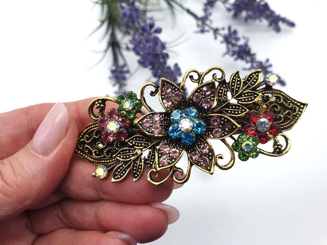 Swarovski Crystal Bridal Hair Clip – Elegant Vintage-Inspired Formal Piece Crystal Hair Clip Small Wedding Hair Piece Bridesmaids Hair  main image 3