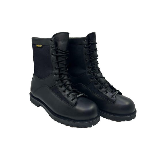 Bates Mens Leather Combat Boots Lace-up Gore Tex Size 8.5 US Black