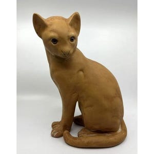 John Potter Designs Cat Figurine Unisex Tan Good Vintage Ceramic Sculpture