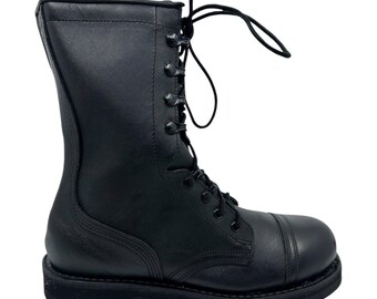 Vtg Addison Shoe Co Black Safety Work Boots Men\'s Sz 14R NWT Punk Grunge Police Vintage Addison Army Work Boots Safety Steel Toes Black  main image 2