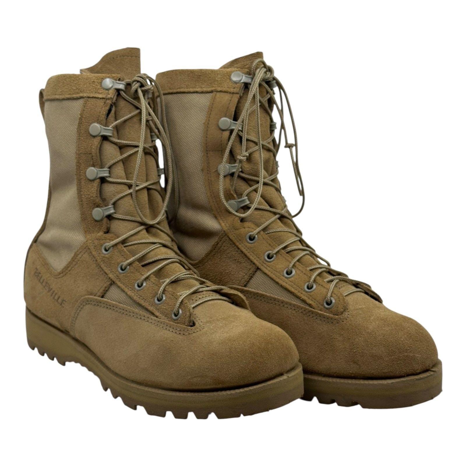 Belleville Combat Military Wide Boots Vibram Rubber Soles Tan 300 DES ST Sz 13.5 Vibram BELLEVILLE 390 DES DESERT TAN HOT WEATHER COMBAT  main image 2
