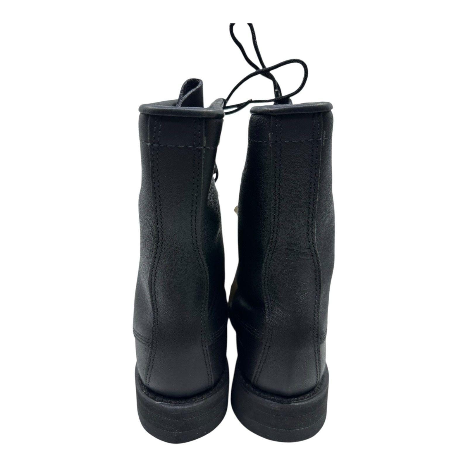 Addison Steel Toe Black Combat Boots Men\'s‎ 9 R 2000 Made In USA Vibram Soles Addison Shoe Company Combat Steel Toe Vibram | Mercari main image 4