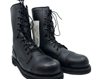 C. 1978 Vintage -addison Shoe Co.- US Military Spec Black Leather