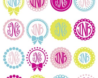 Svg Cut files, Circle monogram frames, Printing,Die Cat Machinese