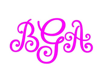 Monogram SVG Font, Swirl monogram svg No. 04