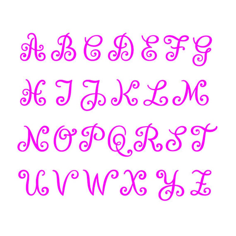 Monogram SVG Font Swirl Monogram Svg No. 04 | Etsy