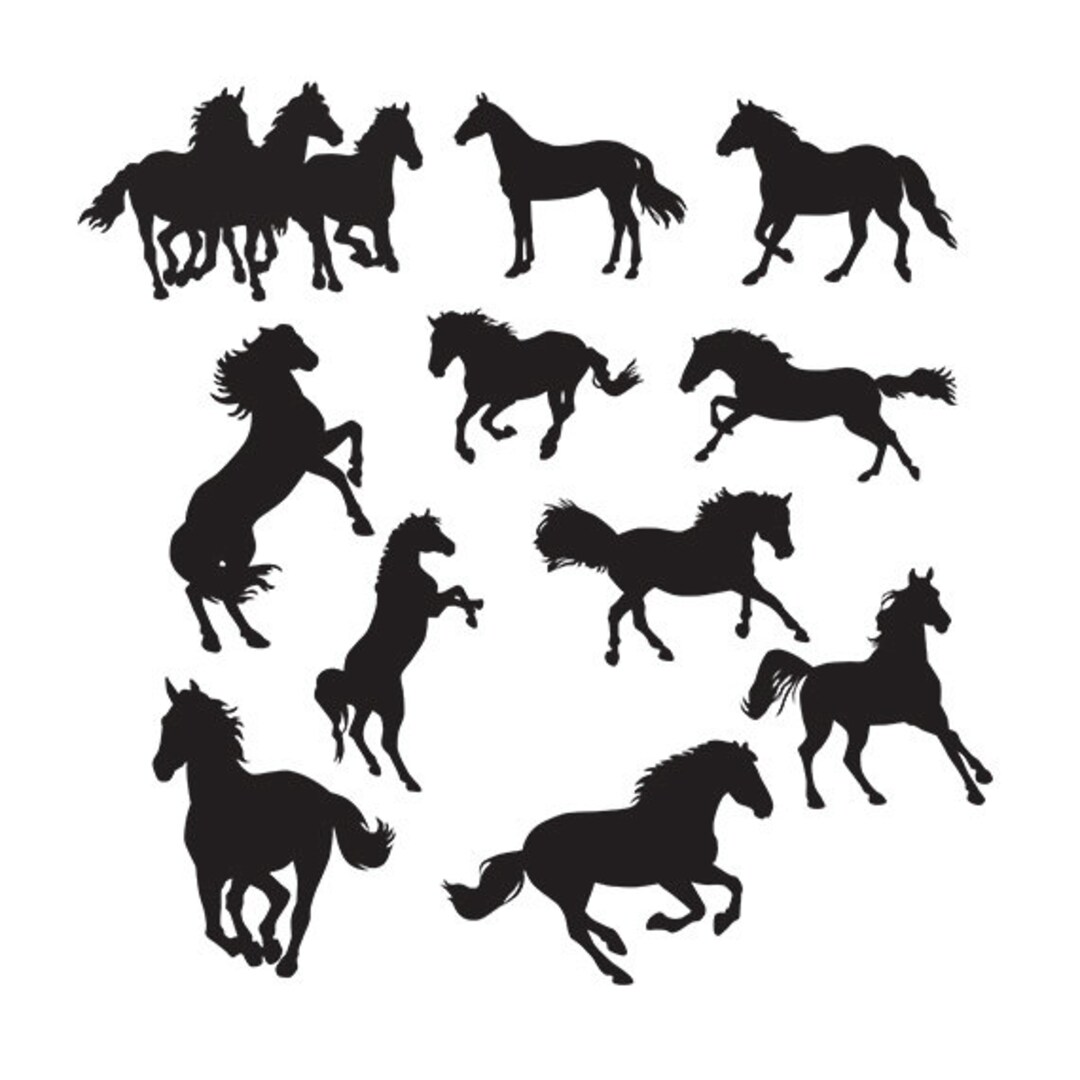 Horse Svg Horse Silhouette Svg Cutting Template SVG EPS Silhouette DIY